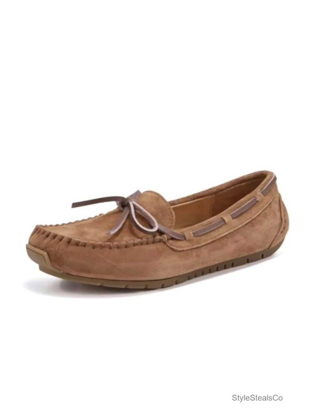 Suede Leather Driving Mocc Classic Bow Slip-On Comfort Loafers Flats Breathable